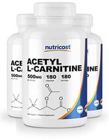 Nutricost Acetyl L-Carnitine 500mg, 180 Capsules (3 Bottles) - Non-GMO and Gluten Free
