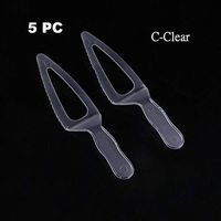 Wonderful Deluxe Disposable Plastic Tableware Premium Cake Knives Cutlery For Party & BBQ - 5 PC (C-Clear)