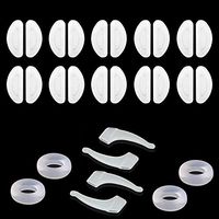 10 Pairs Anti-Slip Adhesive Contoured Silicone Eyeglass Nose Pads for Sunglasses, Eyeglasses, Reading Glasses, and Spectacles and 4 Pairs Eyeglass Ear Grip, Ear Hooks Holder(Clear, G 15X7X2mm)