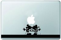 Cute Mickey & Minnie Holding Hands Heart Kiss Silhouette Vinyl Decal Sticker Skin for Macbook 13" inch Pro Air Retina Mac Laptop by Trendy Accessories