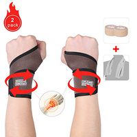 Orzms Wrist Brace - Great for Pilates,Yoga,Golf,Writing,with Typing - 2 Pack Wrist Support/Wrist Strap/Wraps Brace/Hand Support for Men,Women,Sports Injuries Pain Relief (Grey)