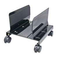 IO Crest SY-ACC65063 Mobile Desktop Tower Computer Metal Floor Stand Rolling Caster Wheels with Tall Support Walls and Adjustable Width from 6" to 10"