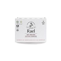 Rael 100% Certified Organic Regular Tampons, Non-Chlorine Bleached Non-Applicator Tampons(72 Total) (4 Packs)