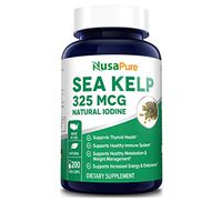 Sea Kelp 325mcg 200 Veggie Capsules (Non-GMO & Gluten Free,Made with Organic kelp) - for Weight Loss, Thyroid Support, Helps with Hair and Nail Health, Anti-Aging & Boosts Vitamin A, B, C, D, E and K