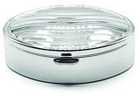 Silver Waves Pattern Oval Pocket Purse Portable Travel Pill Box & Medicine Organizer (2 Compartments)