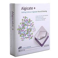 Algicate+ Gelling Calcium Alginate Wound Dressing Sterile, 4" x 4", 100% Flexible, High Integrity Calcium Algnate Fibers, Gentle to Skin and Fast Healing (Box of 10)