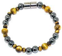 HIGHPOWER Magnetic Hematite/Tiger’s Eye Bracelet for Natural Pain Relief and Weight Loss (7.75 inch)