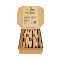 WoodAble - Disposable Wooden Knives | Alternative to Plastic Cutlery - Eco Biodegradable Replacements (100 Count)