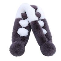 Theoylos Women's Warm Plush Scarf Neck Warmer Winter Thick Soft Shawl Wrap Ladies Color Block Fleece Scarves Dark Gray