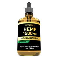 iVitamins Hemp Seed Oil for Pain & Anxiety Relief :: 1,500mg 4 fl oz :: May Help with Pain, Mood, Sleep, Migraines, Heart Health and More :: Hemp Oil :: Rich in Omega 3,6,9 :: Peppermint Flavor