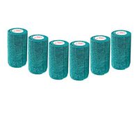 4 Inch Self Adhesive Medical Bandage Wrap Tape (Hunter Green) (6 Pack) Strong Elastic Self Adherent Cohesive First Aid Sport Flex Rolls for Wrist Ankle Knee Sprains and Swelling