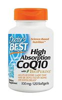Doctor's Best High Absorption CoQ10 with BioPerine, Gluten Free, Naturally Fermented, Heart Health, Energy Production,100 mg