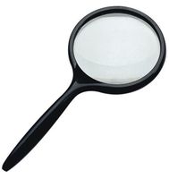 Classic, 3" dia., 3 power reading magnifier with comfortable curved handle