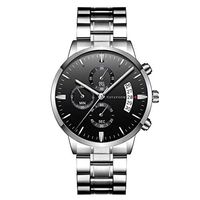 Fxbar Men Watch,Business Casual Quartz Waterproof Wristwatch Stainless Steel Strap Classic Luxury Date Watches (E)