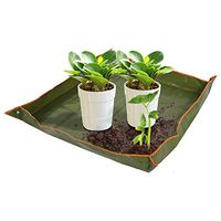 Gardening Potting Mat, Garden Plant Seedling Repotting Tray Indoor Transplanting Operating Tidy Flower Potting Mat, Moisture-Proof PE Waterproof Cloth