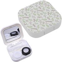 Portable Contact Lens Case Box Travel Kit Mirror + Bottle + Tweezers Container Holder [ Floral ]
