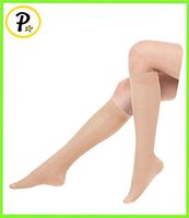 Presadee Women’s Ultra Thin Lightweight 15-20 mmHg Compression Socks Leg Calf Circulation Traveling All Day Support (Beige)