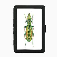 Perfection In Style Black Color Metal Cigarette Case Vintage Insects Design 007