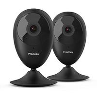 LaView 2 Pack One Dot 1080P HD Camera, Indoor Wireless IP Security System with Night Vision for Home/Office/Baby/Pet Monitor with iOS, Android App - Cloud Available and SD Card Available(Black)