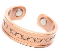 Love Hearts Copper Womens Ring with Magnets Adjustable Sizing 5.5 Thru 9 Pain Relief for Arthritis and Carpal Tunnel 99% Pure Copper 6mm Wide