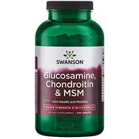 Swanson Glucosamine Chondroitin MSM (methylsulfonylmethane) 3-in-1 Formula Joint Mobility Flexibility Comfort Cartilage Connective Tissue Health Support Dietary Supplement 240 Tablets (Tabs)