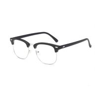 Blue Light Blocking Glasses Computer Reading Glasses Retro Eyeglasses Frame Anti UV Transparent Lens Anti Eye Fatigue Lightweight Professional Unisex for Smartphone Screens Computer TV (Silver Black)