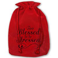 TPSXXY Too Blessed to Be Stressed Large Christmas Drawstring Bag Santa Present Bag Basket Gifts Sack