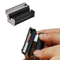 Tobacco Roller,EnjoCho 1PC Metal Manual Roller Machine Blunt Fast Cigar Rolling Cigarette Weed Raw (70mm/2.75inch, Black)