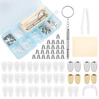 Hapurs Eyeglass Repair Kit with Eyeglass Nose Pads and Glasses Screws Screwdriver for Eyeglass Sunglass Repair, Eyeglass Holder, Air Chamber Nose Pads and Ultra-Soft PVC Nosepads with Storage Case