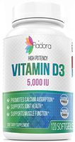 High Potency Vitamin D3 5000 IU One A Day Vitamin Supplement (Supports Joint Health, Strong Bones & Immune Health) 120 Softgels, Non-GMO, Gluten-Free, 125mcg