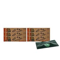 Zig Zag Unbleached King Size Rolling Paper (6 Packs) with Leaf Lock Gear Smell Proof Pouch
