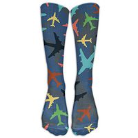 Colorful Airplanes Novelty Long Socks Outdoor Stocking For Women & Men