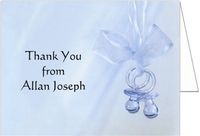 Blue Binkies Baby Thank You Cards - Set of 20