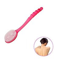 Liangxiang Set of 2 Pcs Plastic Brush Bath Shower Back Scrubber Long Handle Spa Massager Skin Cleaning Brush (red)