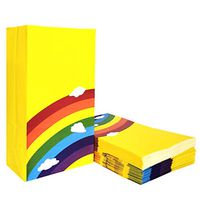 ADIDO EVA Yellow Paper Bags Small Rainbow Paper Party Favors Bags (5.1 x 3.1 x 9.4 in Yellow 50 CT)