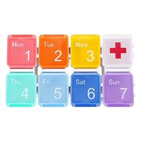 7 Days Pill Dispenser Organizer Case, CozyCabin Weekly Portable Travel Pills Vitamins Replacement Box