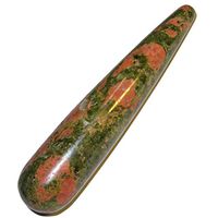 Unakite Massage 3.5" Premium Green Pink Sleek Shiny Crystal Fertility Health Stone P01