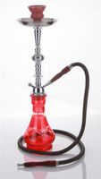 1 hose 21" Habibi Red Hookah Shisha Nargila water glass vase pipes smoke sale