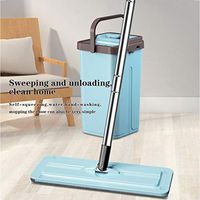 New Scratch Mop Bucket Double Drive Mop Lazy Mopping Artifact, Rotating Hand Pressure Self-Washing Mop Bucket, Stainless Steel 51" Extended Handle for Commercial Home Floor Cleaning Stystem (Blue)