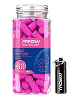 Mpow 055A Ear Plugs 60 Pairs, Super Soft Foam Ear Plugs 34dB SNR, Noise Reduction Hearing Protector, with Aluminum Carry Case, for Sleeping, Woodworking, Shooting, Travel, Loud Events-Rose Pink