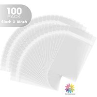 Mat Board Center, 4x6" Crystal Clear, Protective Polypropylene Storage Bags, with Flap - 100 Bags