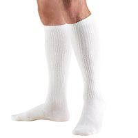 Truform Medical Compression Socks for Men and Women; 8-15 mmHg Knee High Over Calf Length, White, Medium