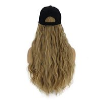 Elevin(TM) Long curlsWig Cap Long Hair Baseball Cap Ball Caps Casual Hat with Wig (Gold)