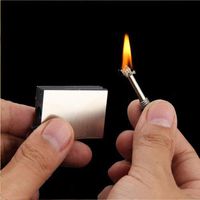 Hot Metal Match Box- Permanent Endless Match- Emergency Fire Starter- Forever Match- Outdoor Survival Tool- Outdoor Emergency Flint Stone Lighter with Keychain for Travel, Camping, Hiking, BBQ
