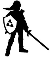 Legend of Zelda - Link Standing Tall - Vinyl 5.5" (Color BLACK) decal laptop tablet skateboard car windows stickers