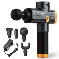 Handheld Massager Deep Tissue, Powerful Cordless Muscle Massager for Neck Shoulder Waist Leg Foot Back Pain Relief, 4 Different Massage Head, 3 Speed Adjustment, with Over-Protection (Black)