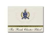 Signature Announcements Two Roads Charter School (Wheat Ridge, CO) Graduation Announcements, Presidential style, Basic package of 25 with Gold & Blue Metallic Foil seal