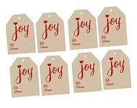 Christmas Holiday Joy Red & Kraft Vintage Printed Gift Tags 2-1/4"x3-1/2" - 50pack