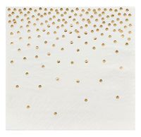 Juvale Gold Cocktail Napkins - 100-Pack Disposable Napkins with Gold Foil Polka Dot Confetti, 3-Ply, Wedding Party Supplies, Folded 5 x 5 Inches