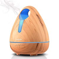 OminiHOME Essential Oil Diffuser Cool Mist Humidifier Ultrasonic Aroma Diffuser, Waterless Auto Off, Wood Grain, Brightness Adujstable